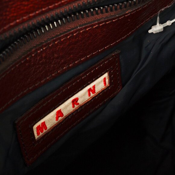 Marni Balloon Navy-Patent-Leather Trimmed Shoulder Bag - Picture 11 of 11